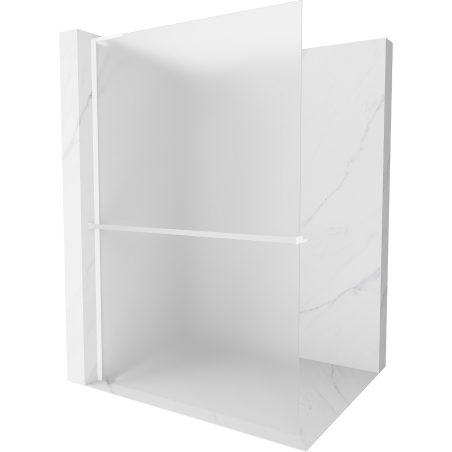 Mexen Kioto+ L panou de duş cu raft Walk-in 70 x 200 cm, mat, alb - 800-070-123-20-30