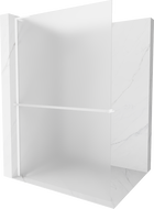 Mexen Kioto+ L perete de duș cu suport Walk-in 90 x 200 cm, mat, alb - 800-090-123-20-30