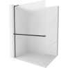 Mexen Kioto+ L panou de duș cu shelf Walk-in 100 x 200 cm, sablat, negru - 800-100-123-70-30