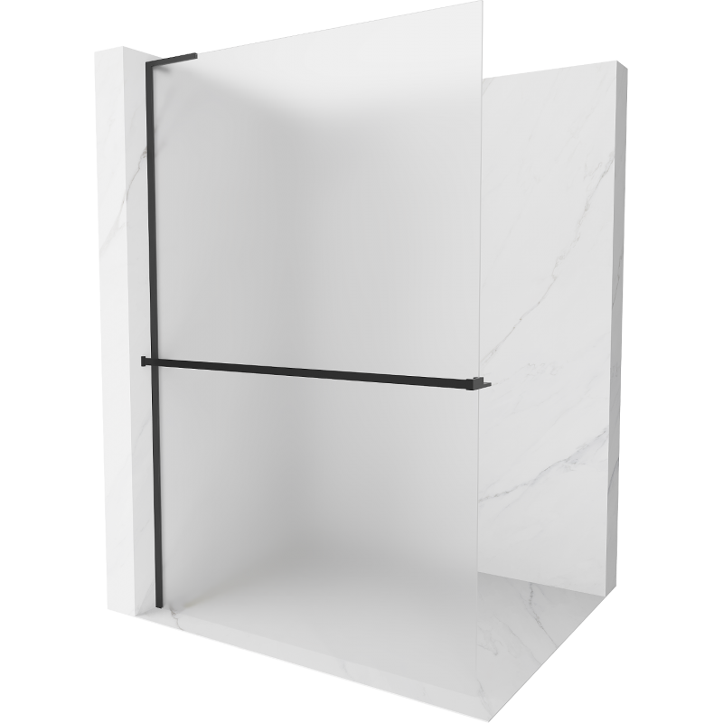 Mexen Kioto+ L zuhanyfal polccal Walk-in 70 x 200 cm, matt üveg, fekete - 800-070-123-70-30