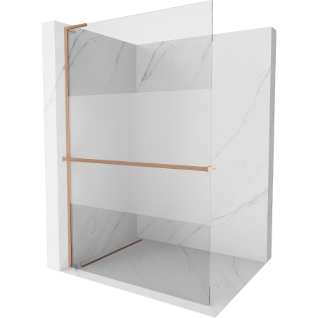 Mexen Kioto+ L panou de duș cu raft Walk-in 70 x 200 cm, transparent/mat, cupru periat - 800-070-123-65-35