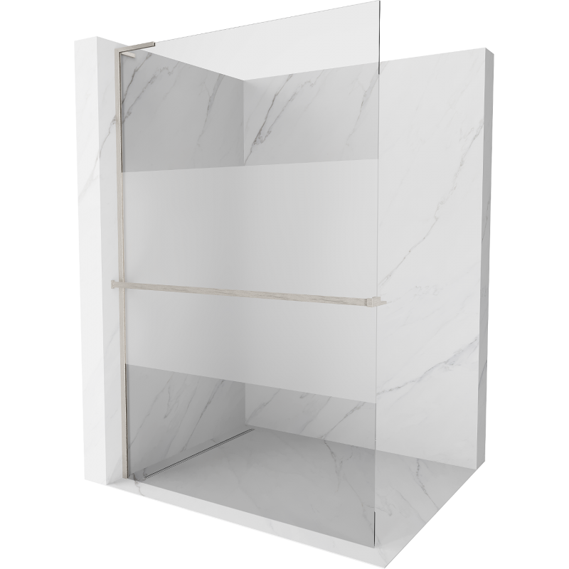 Mexen Kioto+ L paravan de duş cu raft Walk-in 70 x 200 cm, transparent/mat, nichel periat - 800-070-123-97-35