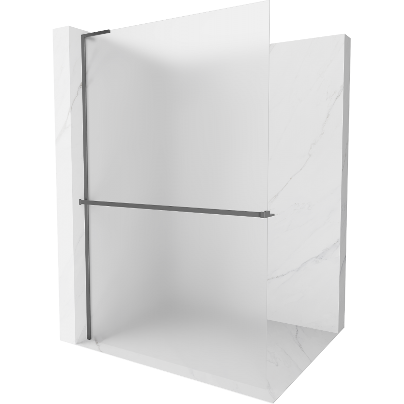 Mexen Kioto+ L zuhanyfal polccal Walk-in 90 x 200 cm, matt, gun fém - 800-090-123-95-30