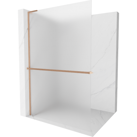 Mexen Kioto+ L panou de duș cu suport Walk-in 70 x 200 cm, sticlă mată, cupru periat - 800-070-123-65-30