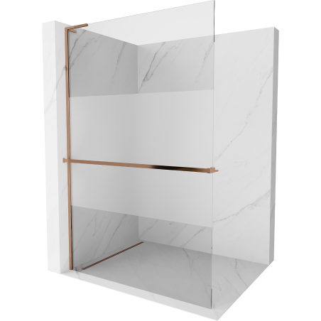 Mexen Kioto+ L paraventos de duș cu raft Walk-in 80 x 200 cm, transparent/mat, aur rose - 800-080-123-60-35