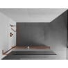 Mexen Kioto+ L perete de duș cu raft Walk-in 90 x 200 cm, transparent/nisipos, aur roz - 800-090-123-60-35