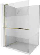 Kioto+ L perete de dus cu raft Walk-in 70 x 200 cm, transparent/mătuit, aurie - 800-070-123-50-35