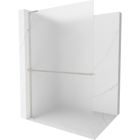 Mexen Kioto+ L panou de duș cu raft Walk-in 120 x 200 cm, înghețat, nichel periat - 800-120-123-97-30