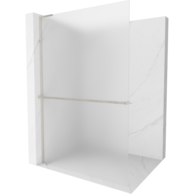 Mexen Kioto+ L perete de duș cu raft Walk-in 100 x 200 cm, înghețat, nichel periat - 800-100-123-97-30