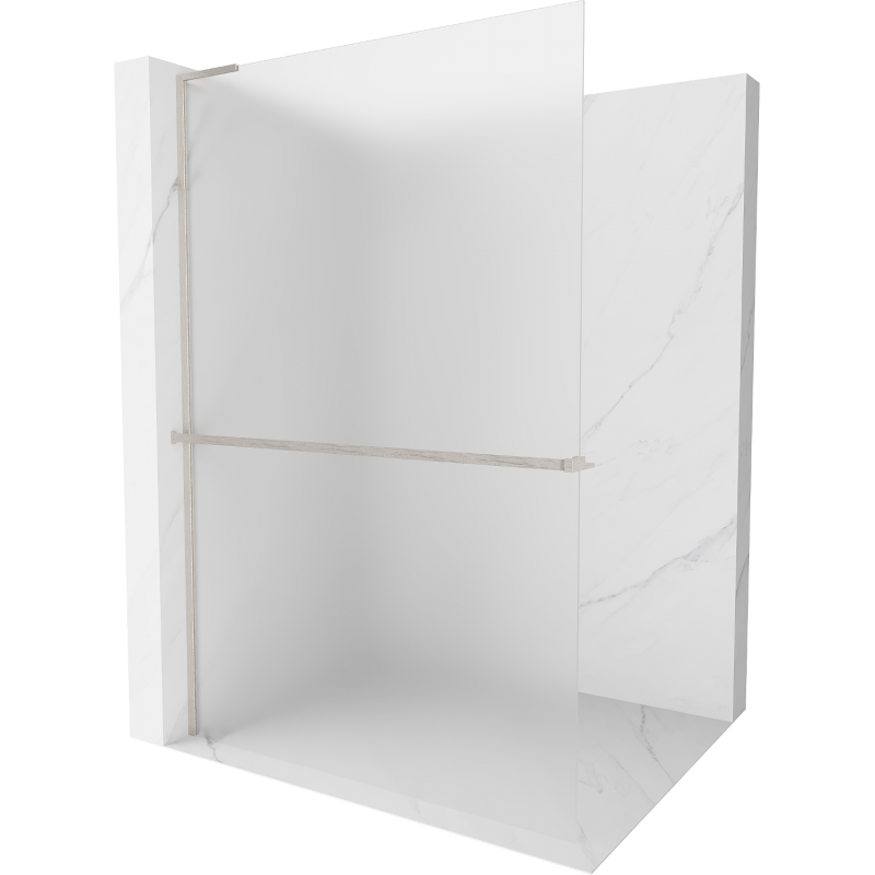 Mexen Kioto+ L Walk-in zuhanyfal polccal 100 x 200 cm, matt üveg, kefélt nikkel - 800-100-123-97-30