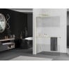 Mexen Kioto+ L perete de duș cu raft Walk-in 100 x 200 cm, transparent/frosted, aurie - 800-100-123-50-35