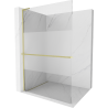 Mexen Kioto+ L perete de duș cu raft Walk-in 80 x 200 cm, transparent/mat, auriu periat - 800-080-123-55-35