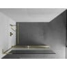 Mexen Kioto+ L perete de duș cu raft Walk-in 100 x 200 cm, transparent/negru mat, aurie periată - 800-100-123-55-35