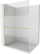 Mexen Kioto+ L perete de duș cu raft Walk-in 110 x 200 cm, transparent/mat, auriu periat - 800-110-123-55-35