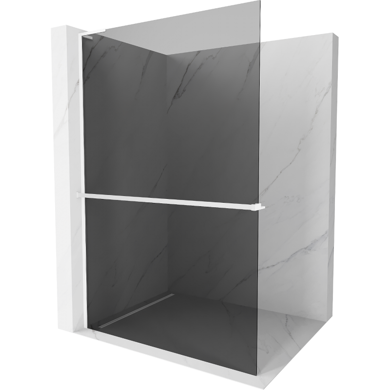 Mexen Kioto+ L paravan de duş cu raft Walk-in 70 x 200 cm, grafit, alb - 800-070-123-20-40