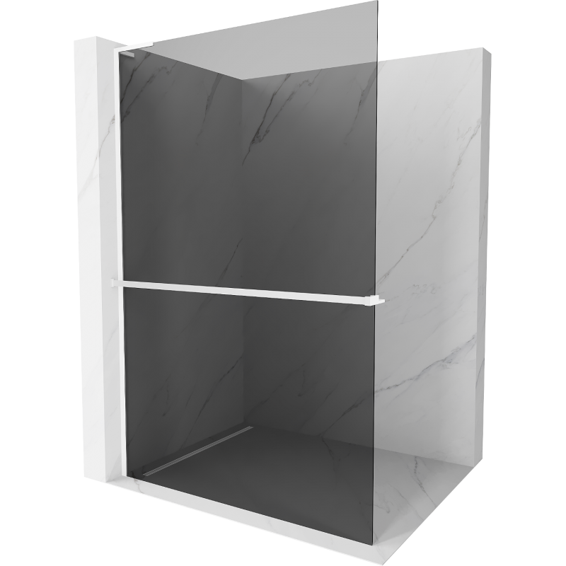 Mexen Kioto+ L Walk-in zuhanyfal polccal 70 x 200 cm, grafit, fehér - 800-070-123-20-40