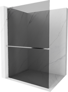 Mexen Kioto+ L zuhanyfal polccal Walk-in 90 x 200 cm, grafit, króm - 800-090-123-01-40