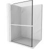 Mexen Kioto+ L zuhanyfal polccal Walk-in 90 x 200 cm, fekete minta, fehér - 800-090-123-20-70