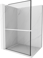 Mexen Kioto+ L panou de duș cu raft Walk-in 90 x 200 cm, model negru, alb - 800-090-123-20-70