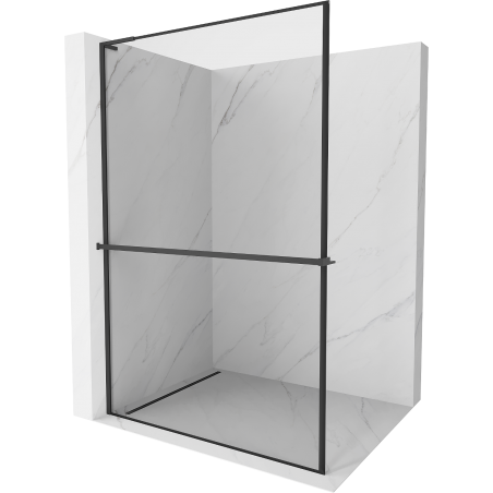 Mexen Kioto+ L zuhanyfal polccal Walk-in 50 x 200 cm, fekete minta, fekete - 800-050-123-70-70