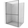 Mexen Kioto+ L panou de duș cu raft Walk-in 60 x 200 cm, model negru, gri metalizat periat - 800-060-123-66-70