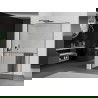 Mexen Kioto+ L perete de duș cu raft Walk-in 100 x 200 cm, model negru, gri armat periat - 800-100-123-66-70