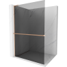 Mexen Kioto+ L perete de duș cu shelf Walk-in 90 x 200 cm, grafit, cupru periat - 800-090-123-65-40