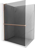 Mexen Kioto+ L perete de duș cu shelf Walk-in 90 x 200 cm, grafit, cupru periat - 800-090-123-65-40