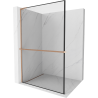 Mexen Kioto+ L perete de duș cu raft Walk-in 70 x 200 cm, model negru, cupru periat - 800-070-123-65-70