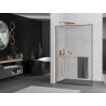 Mexen Kioto+ L panou de duș cu raft Walk-in 100 x 200 cm, model negru, cupru periat - 800-100-123-65-70