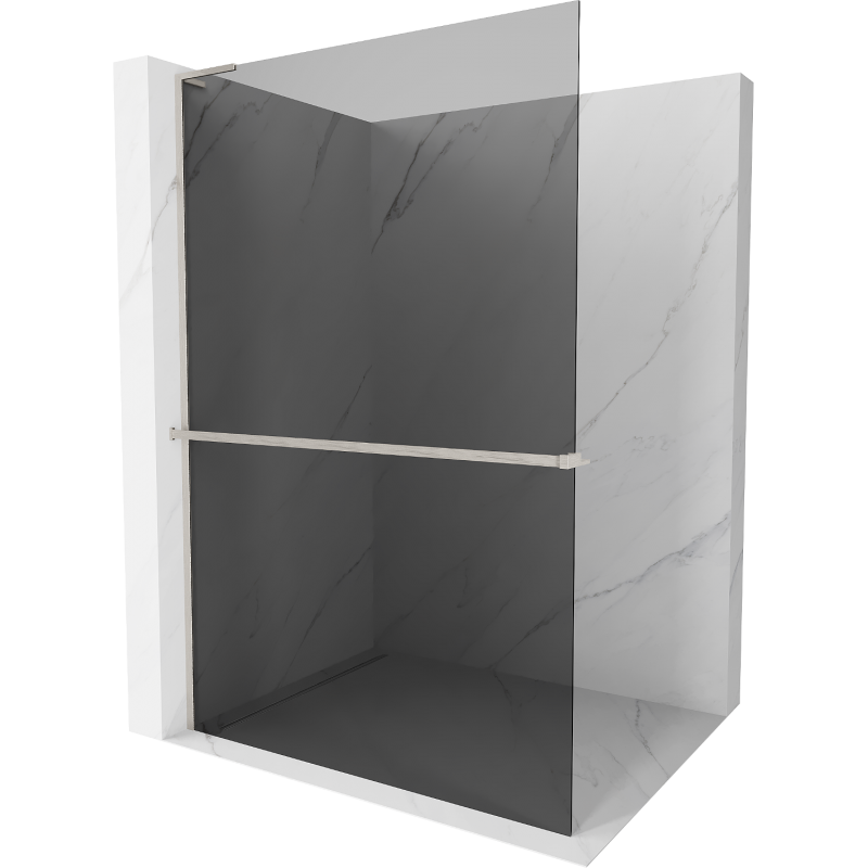 Mexen Kioto+ L panel prysznicowy z półką Walk-in 70 x 200 cm, grafit, nikiel szczotkowany - 800-070-123-97-40