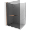 Mexen Kioto+ L perete de duș cu suport Walk-in 80 x 200 cm, grafit, aur roz - 800-080-123-60-40