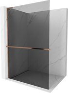 Mexen Kioto+ L perete de duș cu suport Walk-in 80 x 200 cm, grafit, aur roz - 800-080-123-60-40