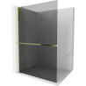 Mexen Kioto+ L Walk-in zuhanyfal polccal 100 x 200 cm, grafit, arany - 800-100-123-50-40