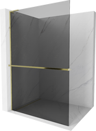 Mexen Kioto+ L Walk-in zuhanyfal polccal 100 x 200 cm, grafit, arany - 800-100-123-50-40