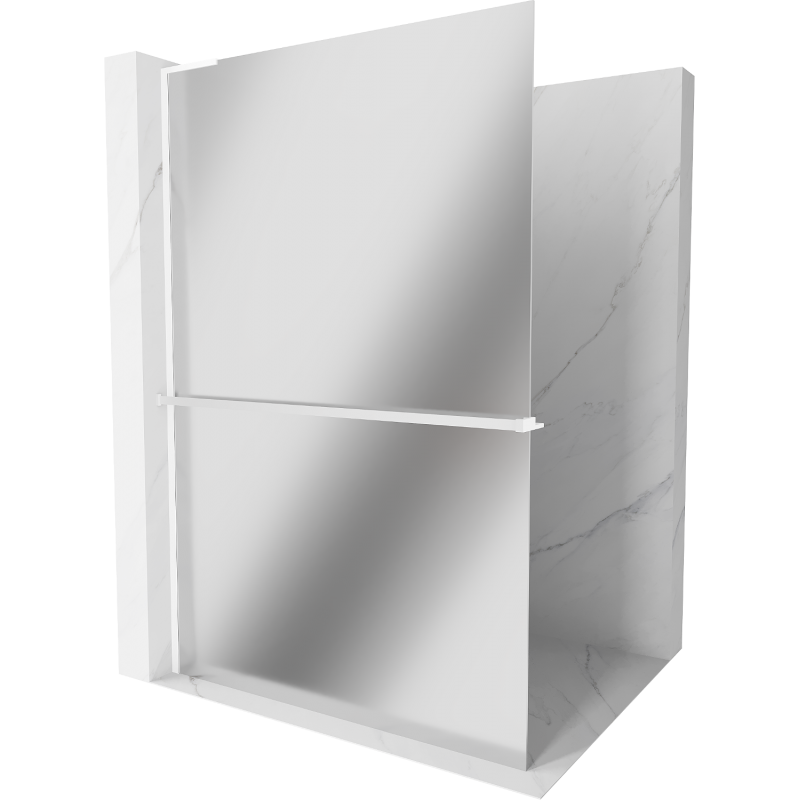 Mexen Kioto+ L zuhanyfal polccal Walk-in 90 x 200 cm, tükör, fehér - 800-090-123-20-50