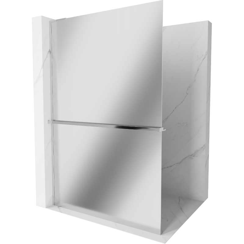Mexen Kioto+ L zuhanyfal polccal Walk-in 80 x 200 cm, tükör, króm - 800-080-123-01-50