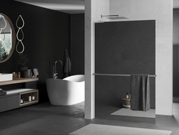 Mexen Kioto+ L perete de duș cu suport Walk-in 90 x 200 cm, oglindă, crom - 800-090-123-01-50