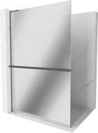 Mexen Kioto+ L zuhanyfal polccal Walk-in 80 x 200 cm, tükör, szálcsiszolt gun gray - 800-080-123-66-50