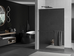 Mexen Kioto+ L panou de duș cu raft Walk-in 90 x 200 cm, oglindă, gri armăsat - 800-090-123-66-50