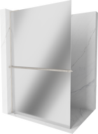 Mexen Kioto+ L 70 x 200 cm paravan de duş cu suport, oglindă, inox periat - 800-070-123-97-50