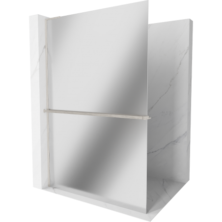 Mexen Kioto+ L panou de duș cu raft Walk-in 110 x 200 cm, oglindă, nichel periat - 800-110-123-97-50