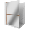 Mexen Kioto+ L zuhanyfal polccal Walk-in 80 x 200 cm, tükör, rózsás arany - 800-080-123-60-50