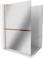Mexen Kioto+ L zuhanyfal polccal Walk-in 100 x 200 cm, tükör, rózsaarany - 800-100-123-60-50