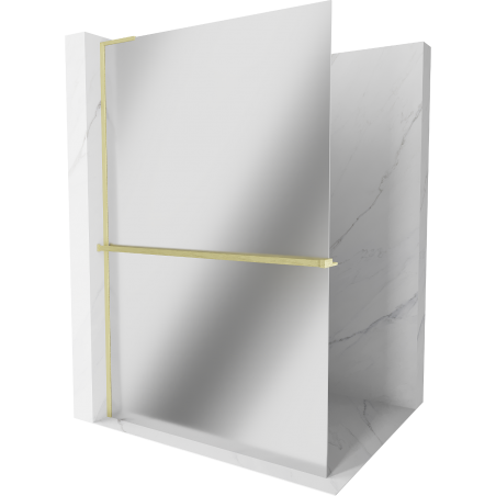 Mexen Kioto+ L panoul de duș cu raft Walk-in 90 x 200 cm, oglindă, finisaj aurit - 800-090-123-55-50