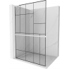 Mexen Kioto+ L zuhanyfal polccal Walk-in 80 x 200 cm, fekete mintázat, fehér - 800-080-123-20-78