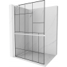 Mexen Kioto+ L zuhanyfal polccal Walk-in 90 x 200 cm, fekete minta, fehér - 800-090-123-20-78