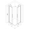 Mexen Velar Duo tolóajtós zuhanykabin 90 x 80 cm, frosted, arany - 871-090-080-32-50