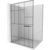 Mexen Kioto+ L duș de perete cu raft Walk-in 100 x 200 cm, model negru, crom - 800-100-123-01-78