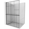 Mexen Kioto+ L panou de duș cu raft Walk-in 70 x 200 cm, model negru, negru - 800-070-123-70-78